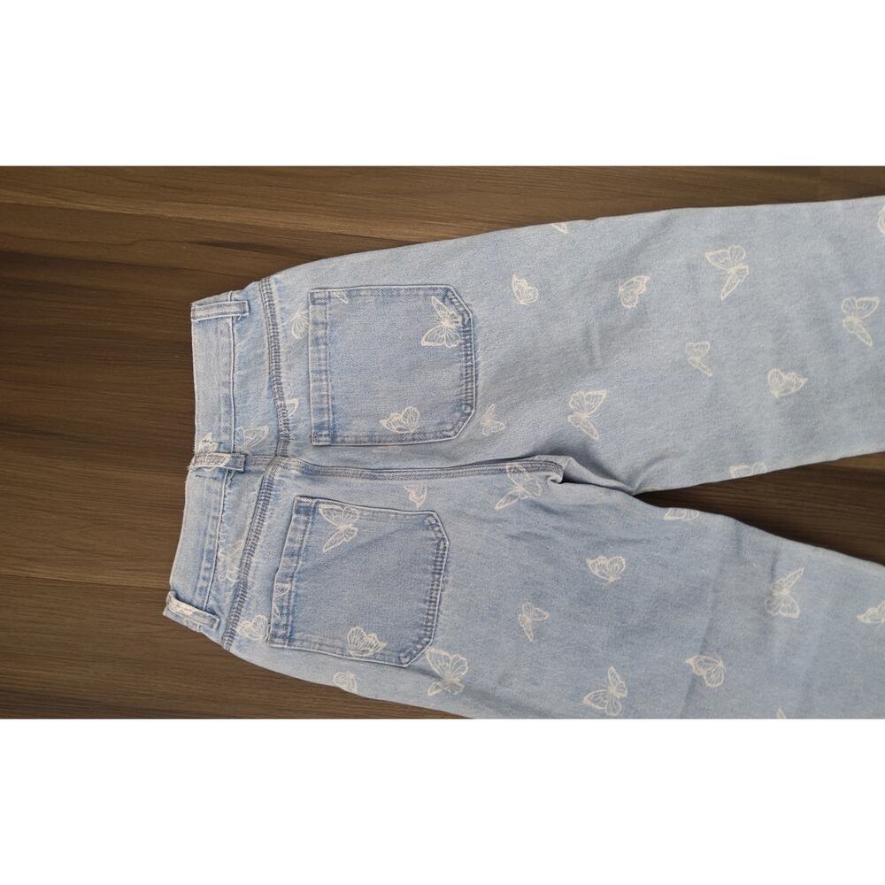 Y2k Social society butterfly denim size 5/27 wide leg jeans junior blue jeans - Picture 6 of 7
